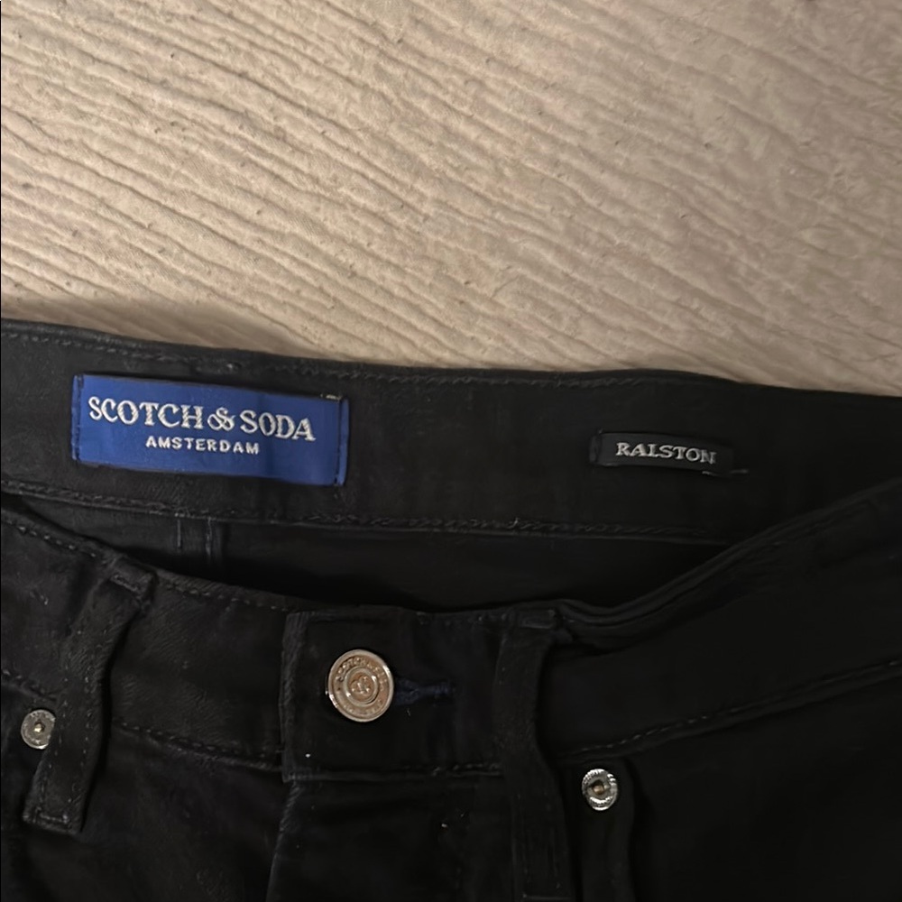 Scotch & Soda Black Slim Straight Jeans